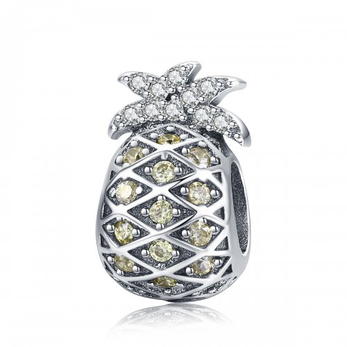 Charm de piña de verano plateado estilo Pandora - SCC936