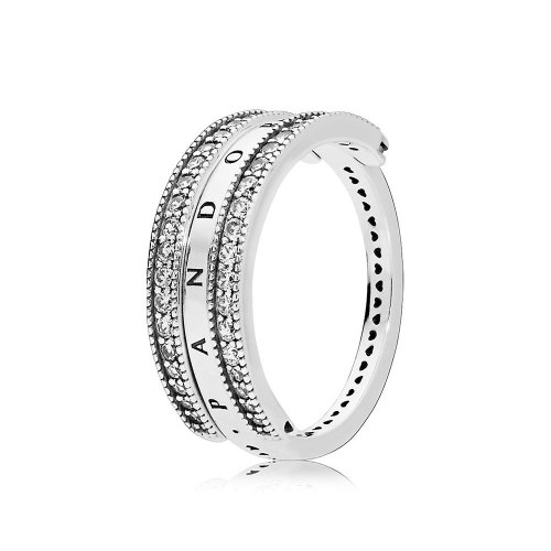 Anillo en plata de ley Corazones Girando de PANDORA