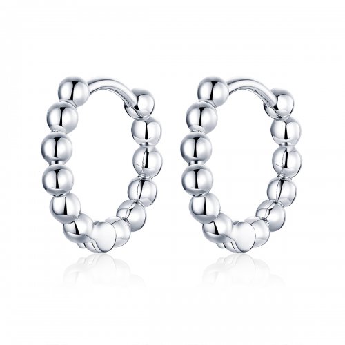 Aretes de aro pequeño plateados con estilo Pandora - SCE807-A