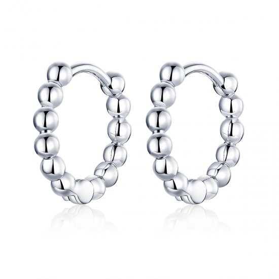 Aretes de aro pequeño plateados con estilo Pandora - SCE807-A - Haga click en la imagen para cerrar