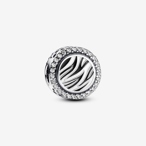 Charm de plata de ley con estampado de cebra de Pandora - 792016CZ_E025