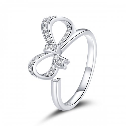 Anillo abierto estilo Pandora con lazo de moño - BSR158