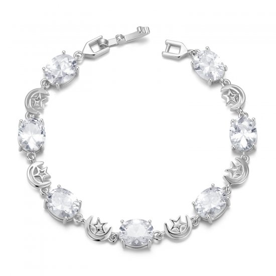 Pulsera de estrella y luna estilo PANDORA - YIB068-A - Haga click en la imagen para cerrar