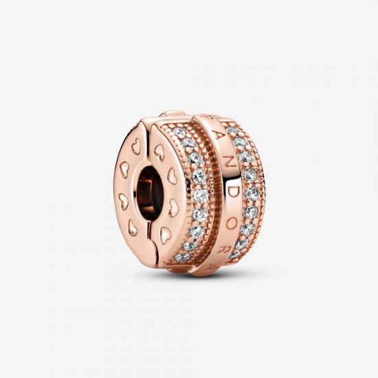 Pulsera PANDORA con encanto de clip de Líneas y Logo Pavé Brillante - 789042C01 - Haga click en la imagen para cerrar