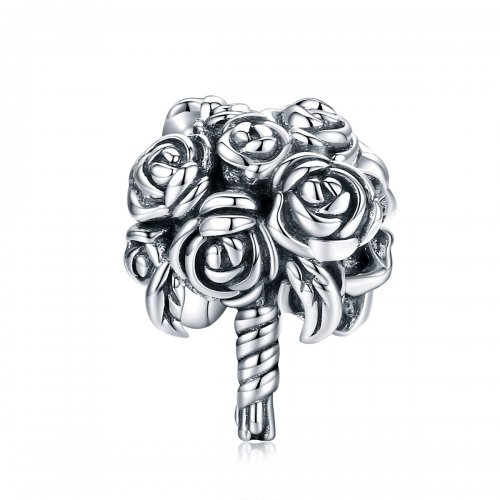 Charm de ramo de novia estilo Pandora en plata - SCC1566 Charm de ramo de novia estilo Pandora en plata - SCC1566