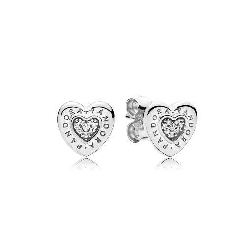 Pendientes de botón en plata de ley Corazón de la firma PANDORA