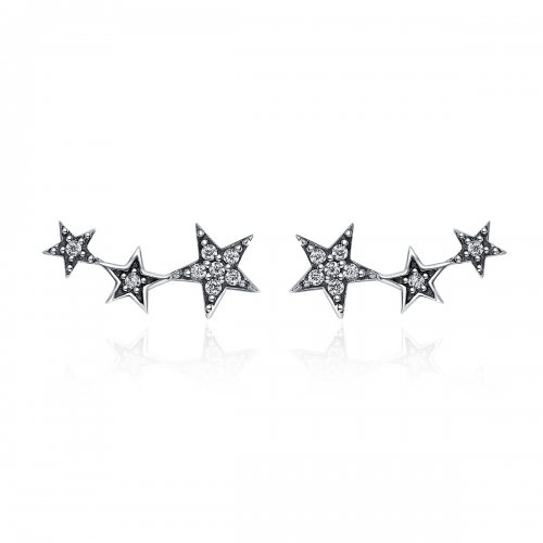Pendientes de botón estilo Pandora de plata Secretos de las Estrellas - SCE175