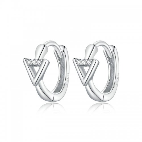 Pendientes de plata en estilo Pandora con forma de triángulo - SCE1039