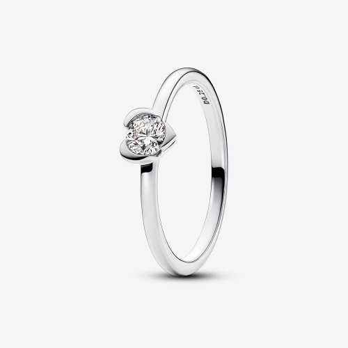 Anillo Pandora Talisman con forma de corazón de diamantes cultivados en laboratorio, 0,25 quilates en total, plata de ley - 193115C01
