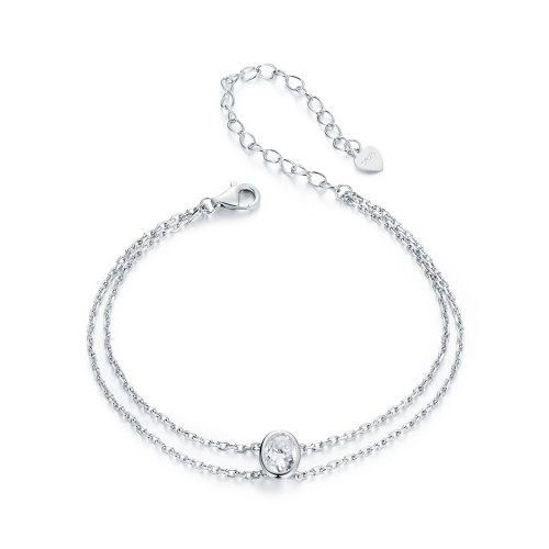 Pulsera de moissanita de doble capa de 1 ct estilo PANDORA (un certificado) - MSB012