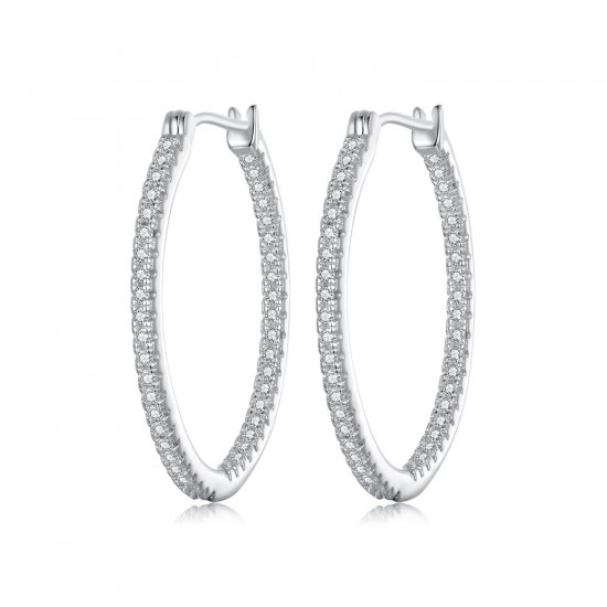 Pendientes brillantes estilo PANDORA - BSE1023-L - Haga click en la imagen para cerrar