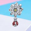 Charm de la historia de la mariquita de plata con estilo Pandora - SCC727
