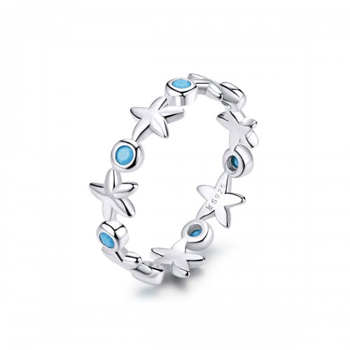 Anillo de Estilo Pandora con Estrella de Mar en Plata - SCR527