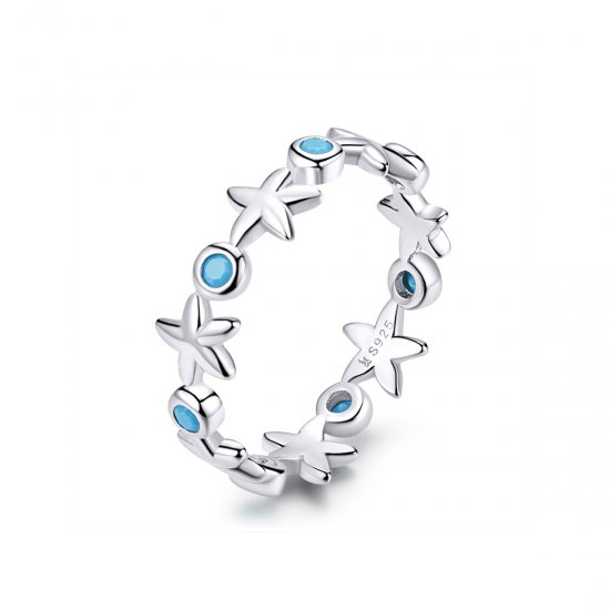 Anillo de Estilo Pandora con Estrella de Mar en Plata - SCR527 - Haga click en la imagen para cerrar