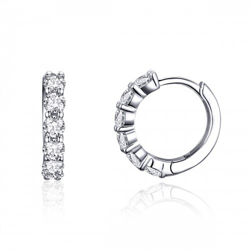 Pendientes de Aro Plateados Estilo Pandora Bright Time - SCE524