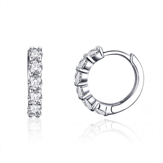 Pendientes de Aro Plateados Estilo Pandora Bright Time - SCE524 - Haga click en la imagen para cerrar