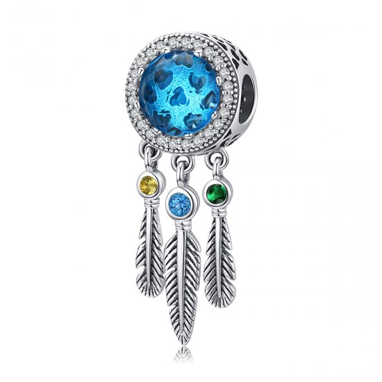 Charm de Atrapasueños de Plata Estilo Pandora con Zafiro - SCC1384 - Haga click en la imagen para cerrar