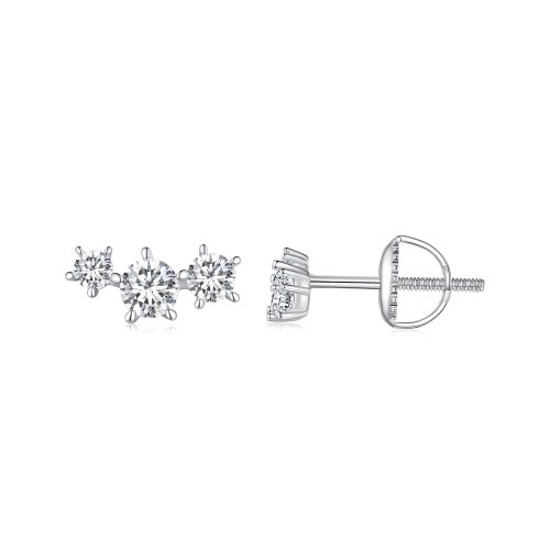 Pendientes de estilo Pandora con Moissanita (Un certificado) - MSE034