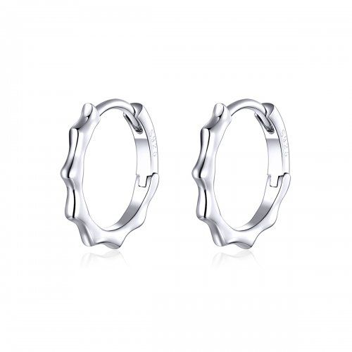 Pendientes de aro de línea simple en plata al estilo Pandora - SCE843
