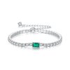 Pulsera elegante de esmeraldas estilo PANDORA - BSB179
