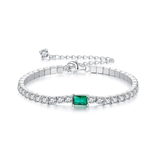 Pulsera elegante de esmeraldas estilo PANDORA - BSB179