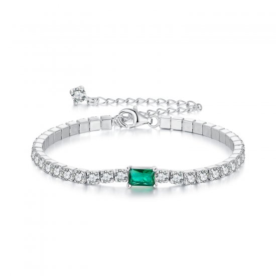 Pulsera elegante de esmeraldas estilo PANDORA - BSB179 - Haga click en la imagen para cerrar