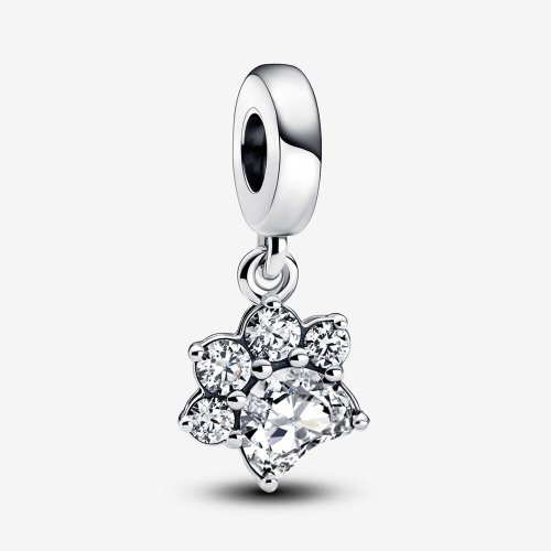 Charm colgante con huella de mascota brillante de Pandora - 792247C01