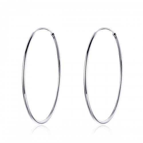 Pendientes de Aro de Plata al Estilo Pandora con Gran Aro - SCE598