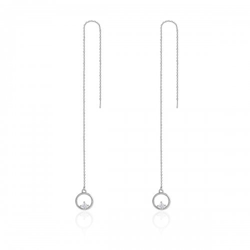 Pendientes colgantes plateados siempre afectuosos estilo Pandora - SCE080