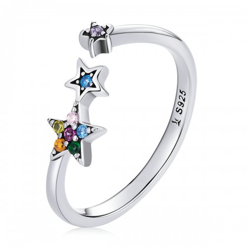 Anillo abierto estilo Pandora con estrella - SCR769