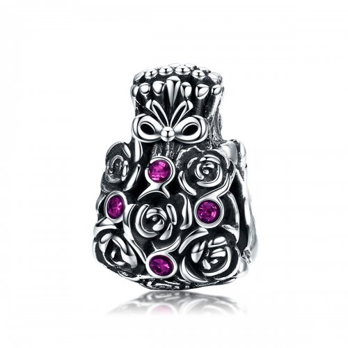 Charm de bolsa estilo Pandora en tono rosa - SCC962