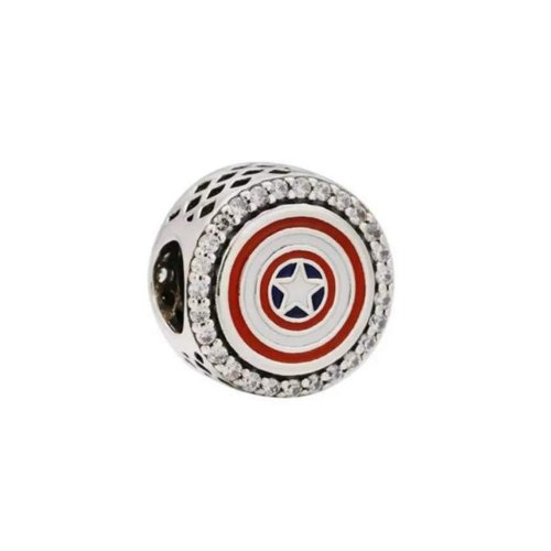 PANDORA Marvel Los Vengadores Capitán América Escudo Colgante Charm - P-D