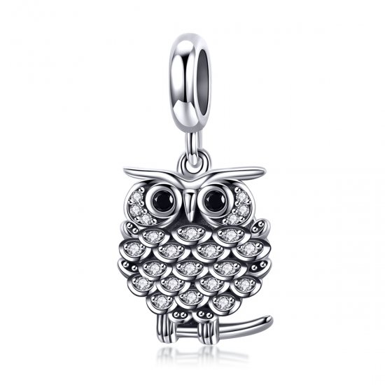 Pendiente de Búho Encantador en Plata Estilo Pandora - SCC949 - Haga click en la imagen para cerrar