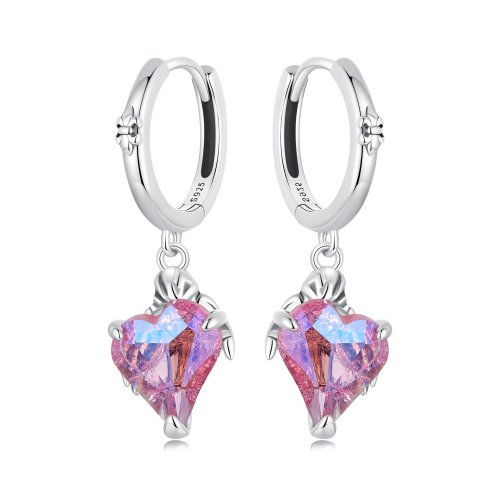 Pendientes con forma de corazón y mano de esqueleto estilo PANDORA - SCE1705