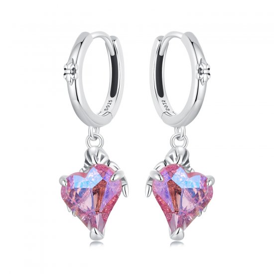 Pendientes con forma de corazón y mano de esqueleto estilo PANDORA - SCE1705 - Haga click en la imagen para cerrar