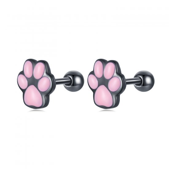 Estos aretes de botón con diseño estilo Pandora y forma de lindas huellas de gato - SCE1516 - Haga click en la imagen para cerrar