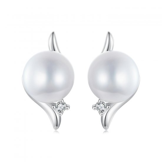 Pendientes de perlas naturales estilo PANDORA - BSE961 - Haga click en la imagen para cerrar