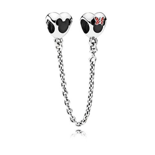Charm Disney Mickey y Minnie Mouse cadena de seguridad PANDORA