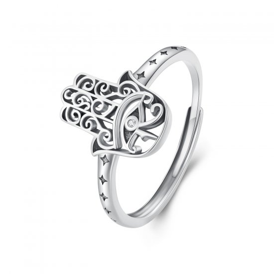 Anillo abierto estilo Pandora con la mano de Fátima - SCR938 - Haga click en la imagen para cerrar