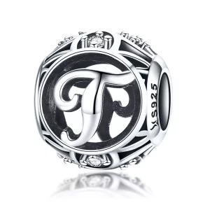 (imagen para) Abalorio estilo Pandora con letra T - SCC738-T
