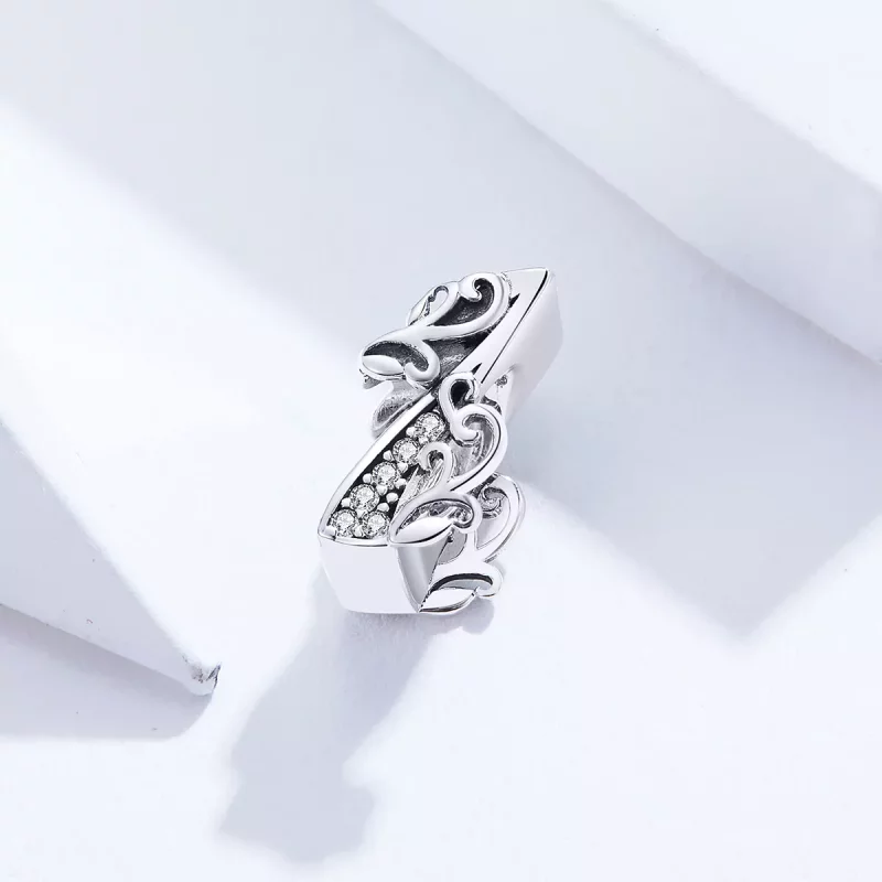 (imagen para) Amuleto de plata estilo Pandora con el número 1 - SCC1418-1 - Ver 2