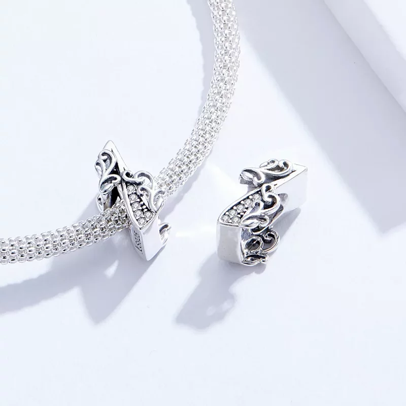(imagen para) Amuleto de plata estilo Pandora con el número 1 - SCC1418-1 - Ver 4