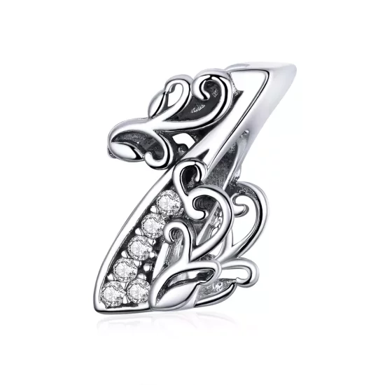 (imagen para) Amuleto de plata estilo Pandora con el número 1 - SCC1418-1