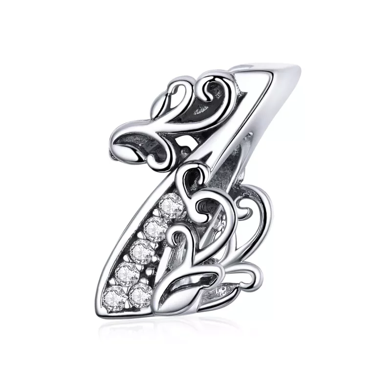 (imagen para) Amuleto de plata estilo Pandora con el número 1 - SCC1418-1