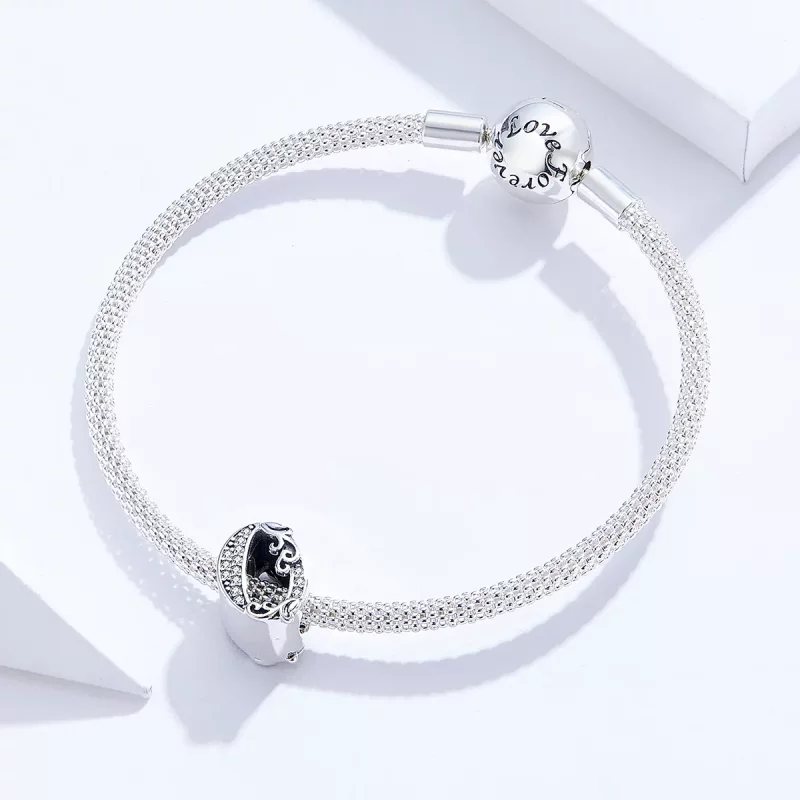 (imagen para) Amuleto de plata estilo Pandora con número 0 - SCC1418-0 - Ver 3