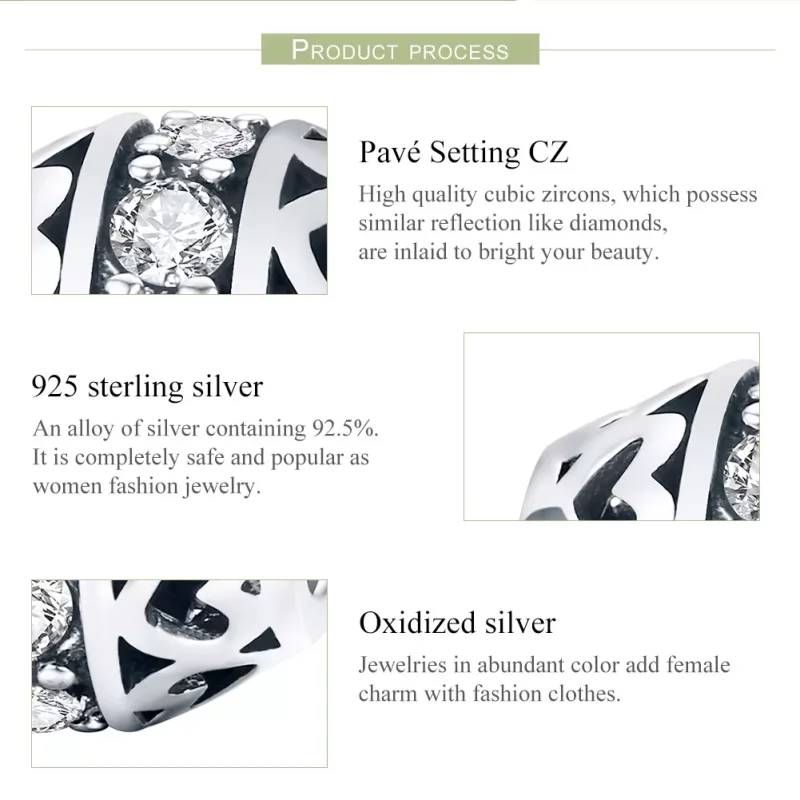 (imagen para) Amuleto de plata estilo Pandora "Escucha el Amor" - SCC523 - Ver 6