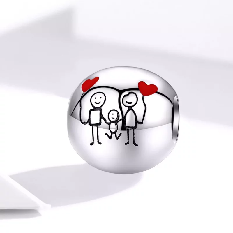 (imagen para) Amuleto de Plata Estilo Pandora "Mi Familia" - SCC1339 - Ver 2
