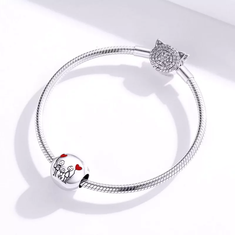 (imagen para) Amuleto de Plata Estilo Pandora "Mi Familia" - SCC1339 - Ver 3