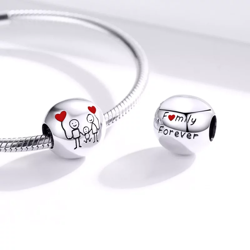 (imagen para) Amuleto de Plata Estilo Pandora "Mi Familia" - SCC1339 - Ver 4