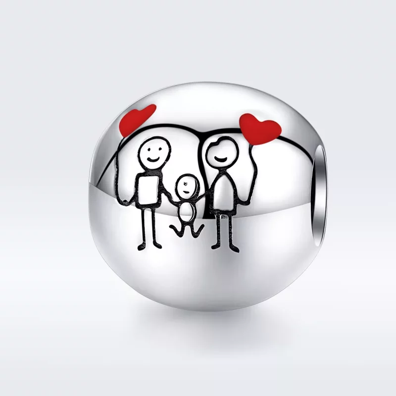 (imagen para) Amuleto de Plata Estilo Pandora "Mi Familia" - SCC1339 - Ver 5